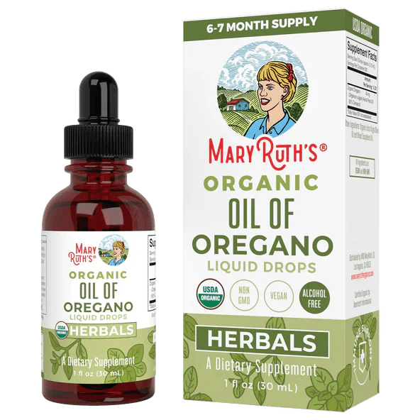 Gotas de Aceite De Orégano Orgánico de Mary Ruth's 0.15ml por porción | Ayuda a combatir infecciones y mejorar la función respiratoria y digestiva | Gotero de 30ml - 200 servicios