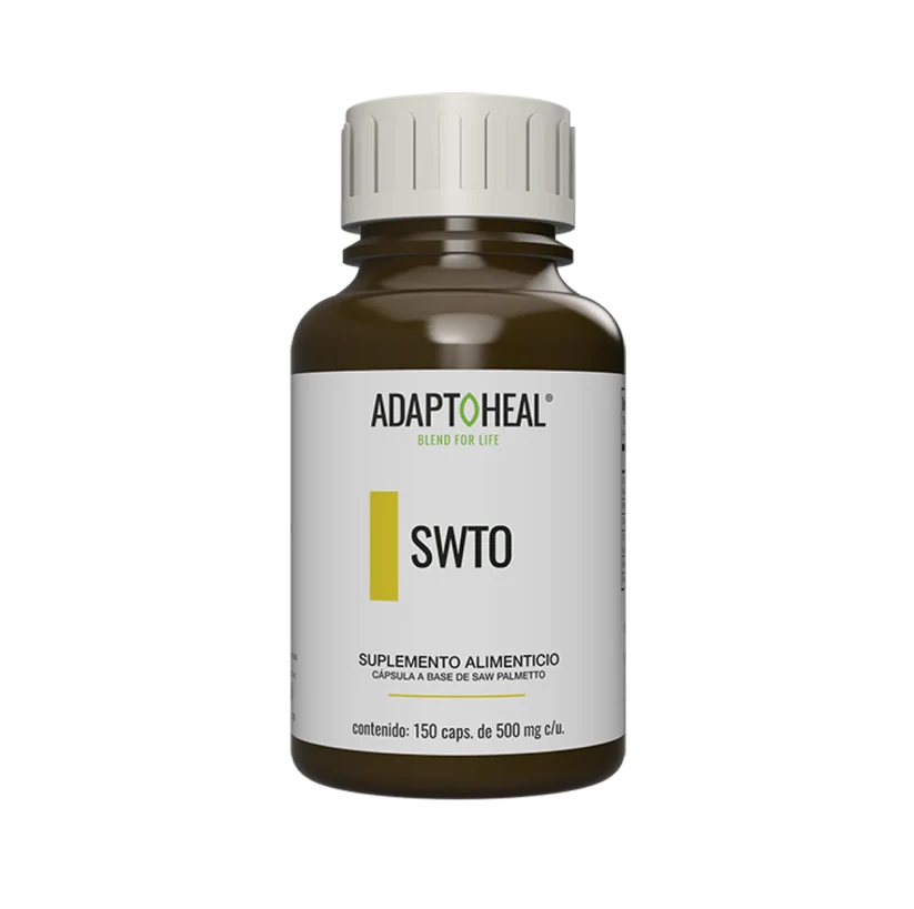 Saw Palmetto SWTO 500 mg Adaptoheal | Apoya la función de la próstata - Bienestar Masculino | 150 Cápsulas Vegetales