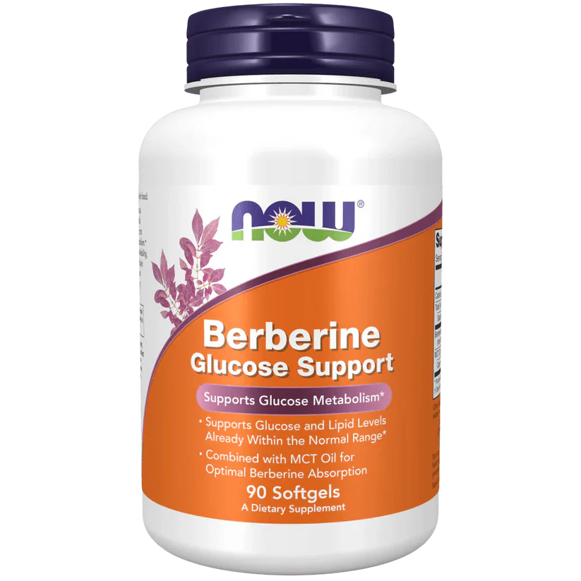 Berberina Soporte de Glucosa 400mg + MCT de NOW Foods | Apoyo al Metabolismo de la Glucosa | 90 cápsulas blandas