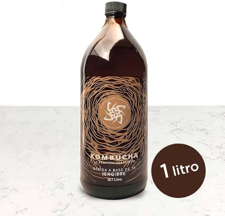 Kombucha orgánica jengibre 1 litro La Semilla Colectivo