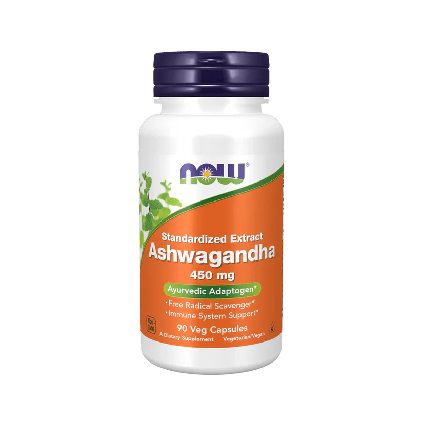 Extracto de Ashwaganda 450mg de Now | Reduce Cortisol, Balance Hormonal| 90 Capsulas Vegetales