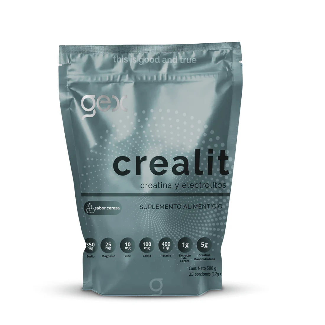 Crealit | Monohidrato de Creatina + electrolitos + bioflavonoides 25 porciones | sabor cereza