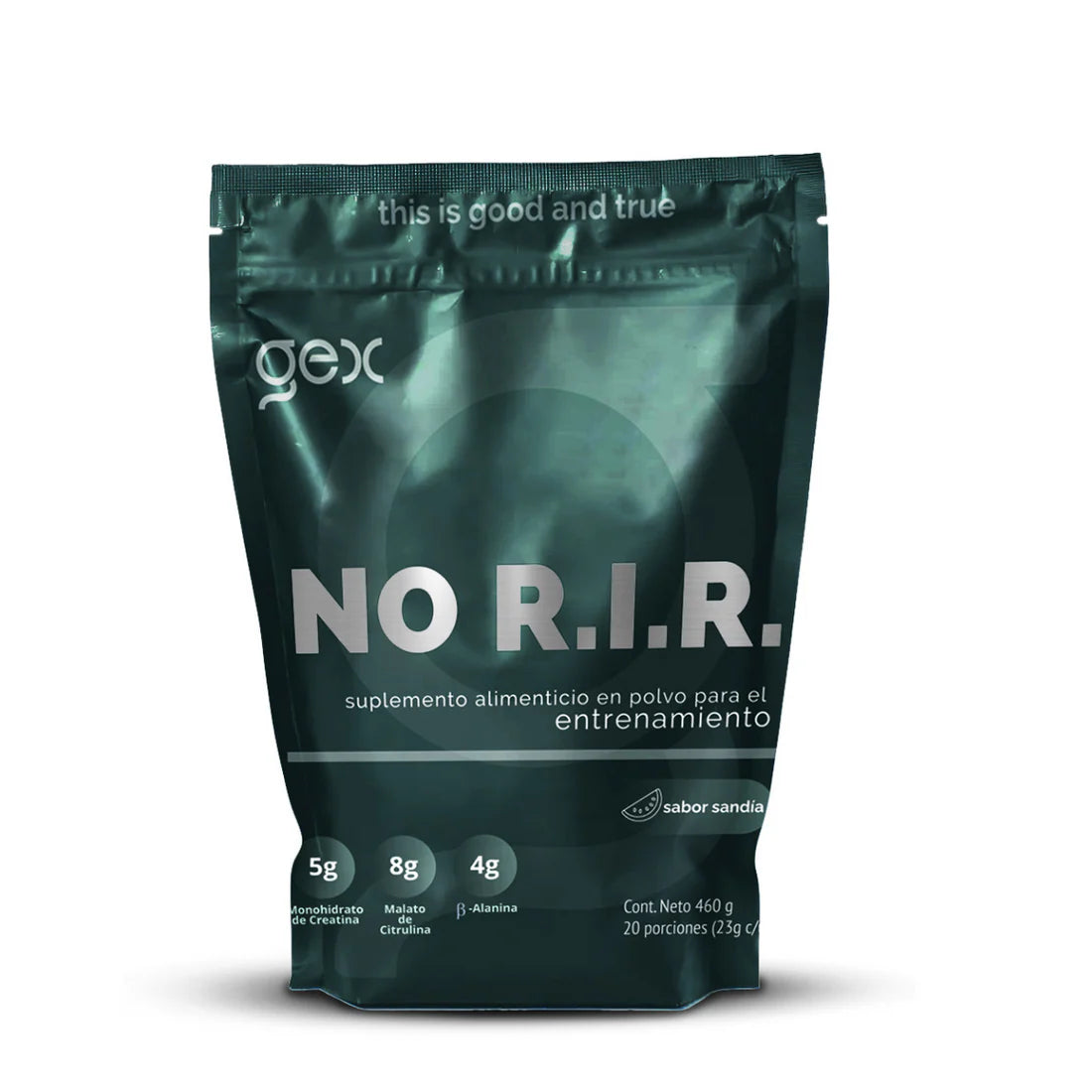NO R.I.R. Pre workout Sandía| Monohidrato de Creatina, Beta-Alanina, Malato de Citrulina, Rhodiola 20 porciones